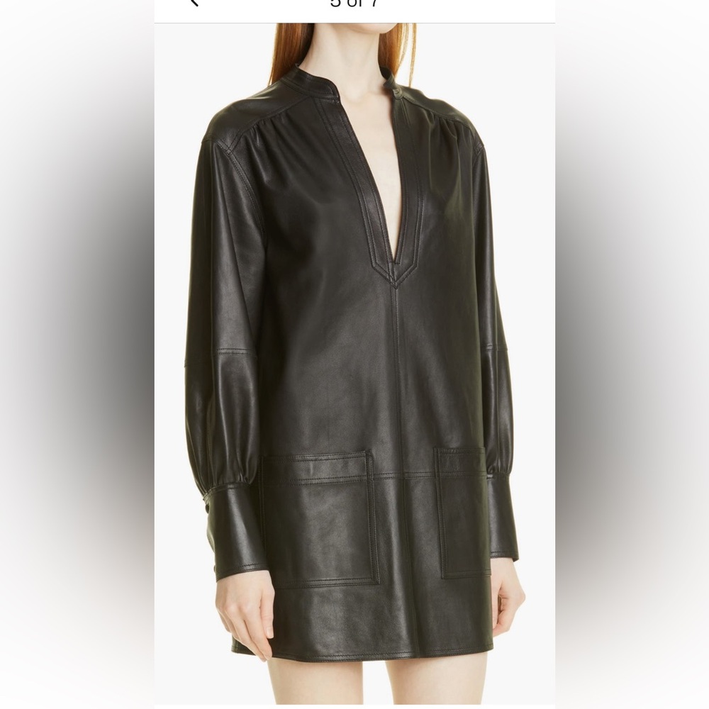 Rebecca Taylor Vegan Leather Women's Tunic Dress. Brown color. Size XS. Fits S